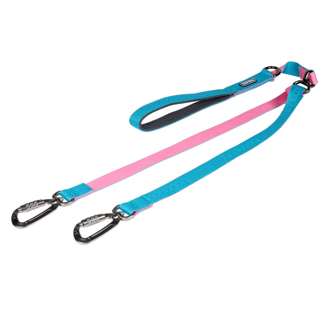 Dual Leash in kleurstelling Aqua/Pink