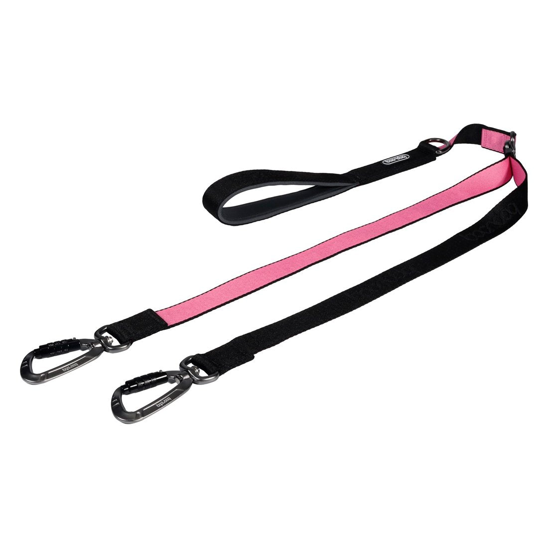 Dual Leash in de kleurstelling Black/Pink