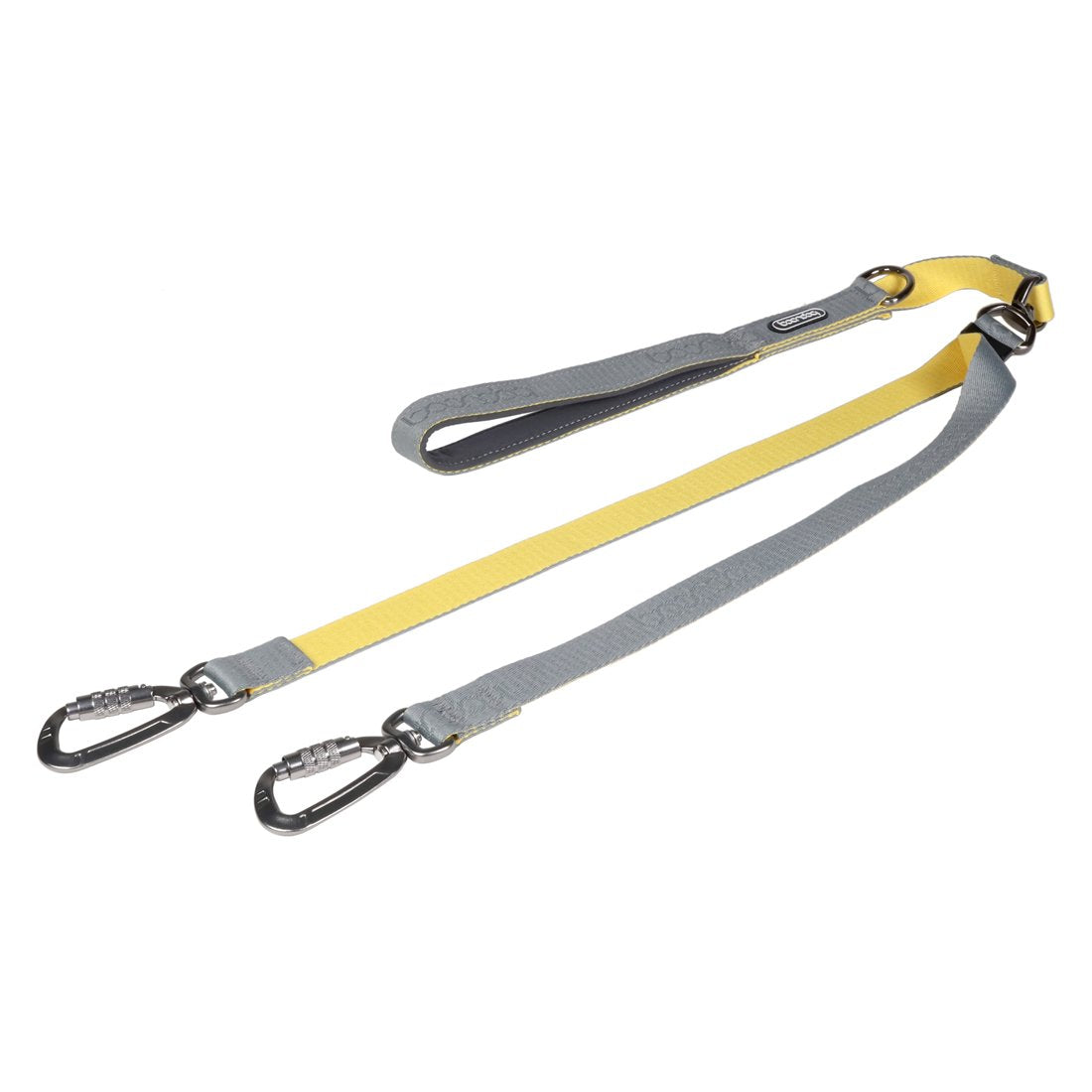 Dual Leash in de kleurstelling Gray/Lemon