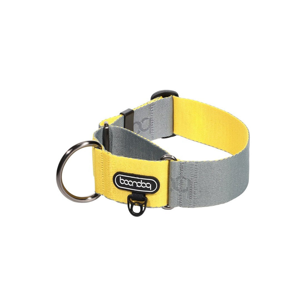 Martingale Collar Wide in de kleurstelling Gray/Lemon