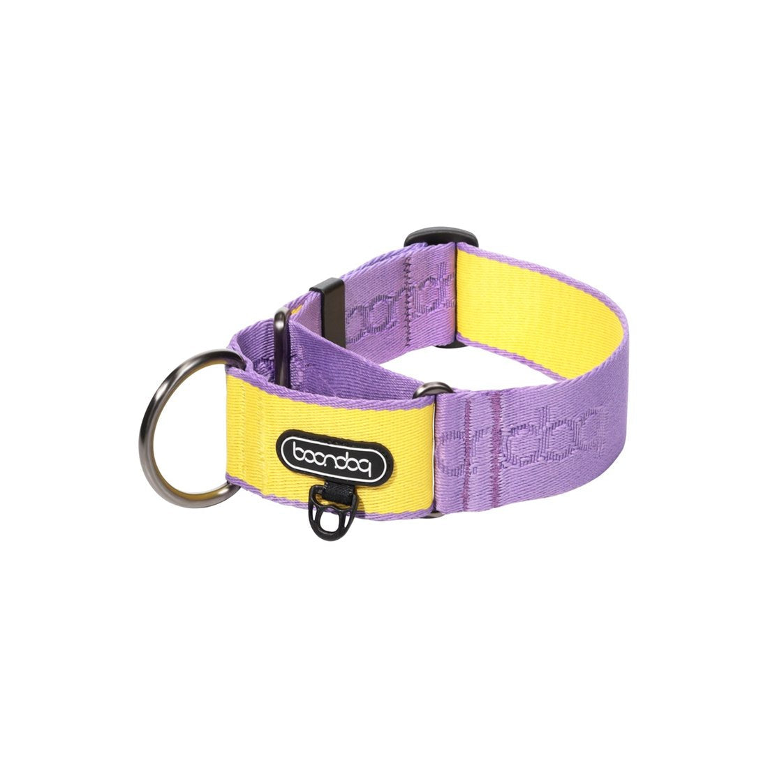 Martingale Collar Wide in the colourway Purple/Lemon